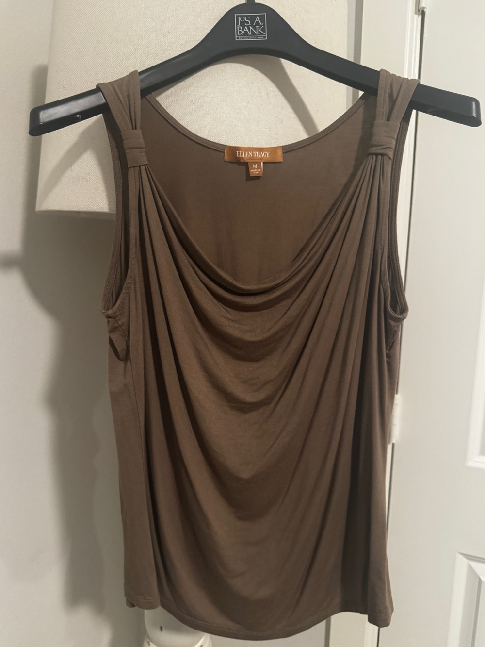 Ellen Tracy Brown Cowl Neck Sleeveless Camisole
